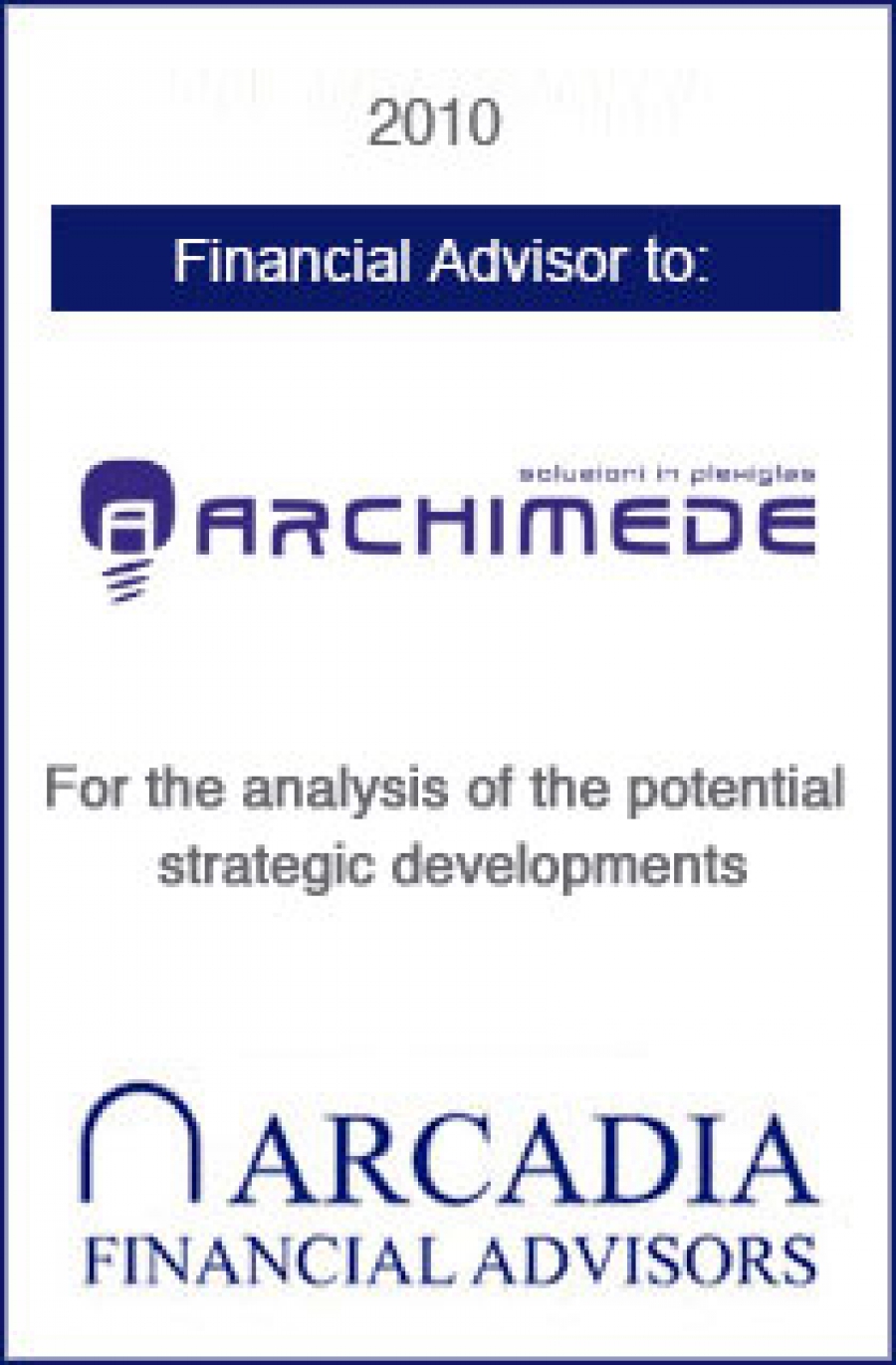 Transaction completed with Archimede