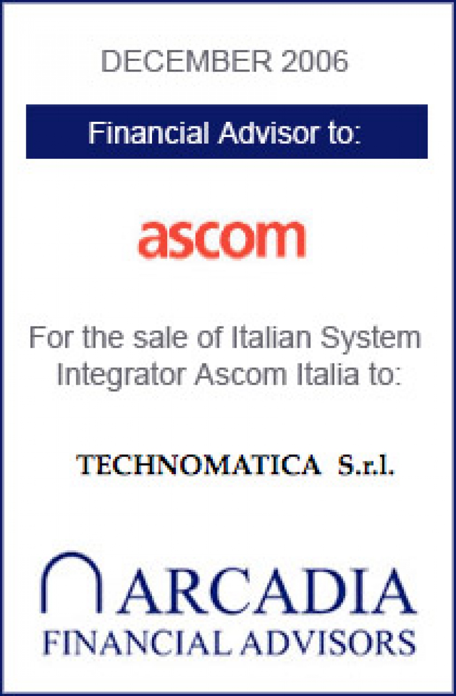 Transaction completed with Ascom