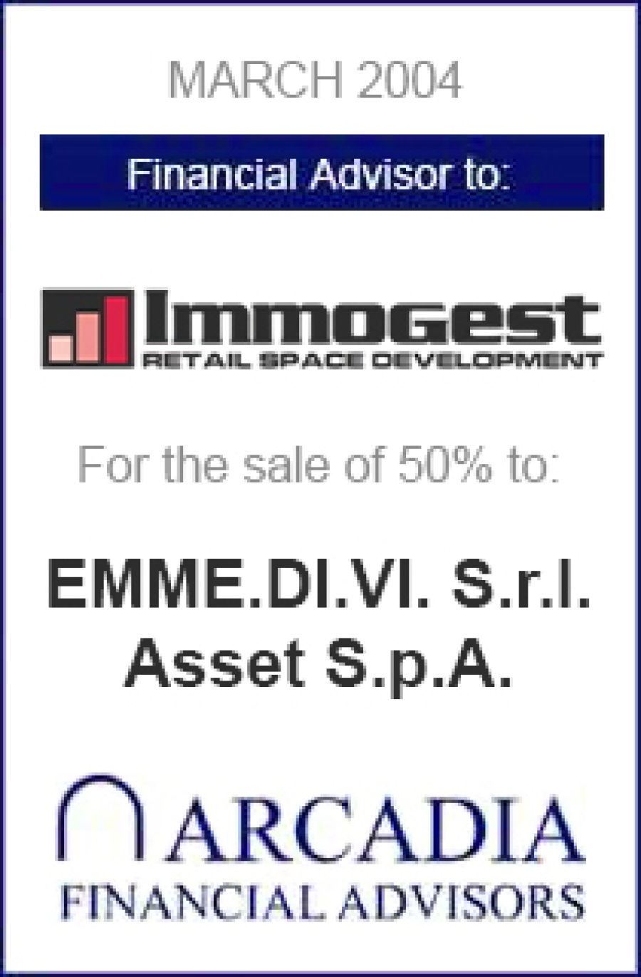 Transaction completed with Immogest