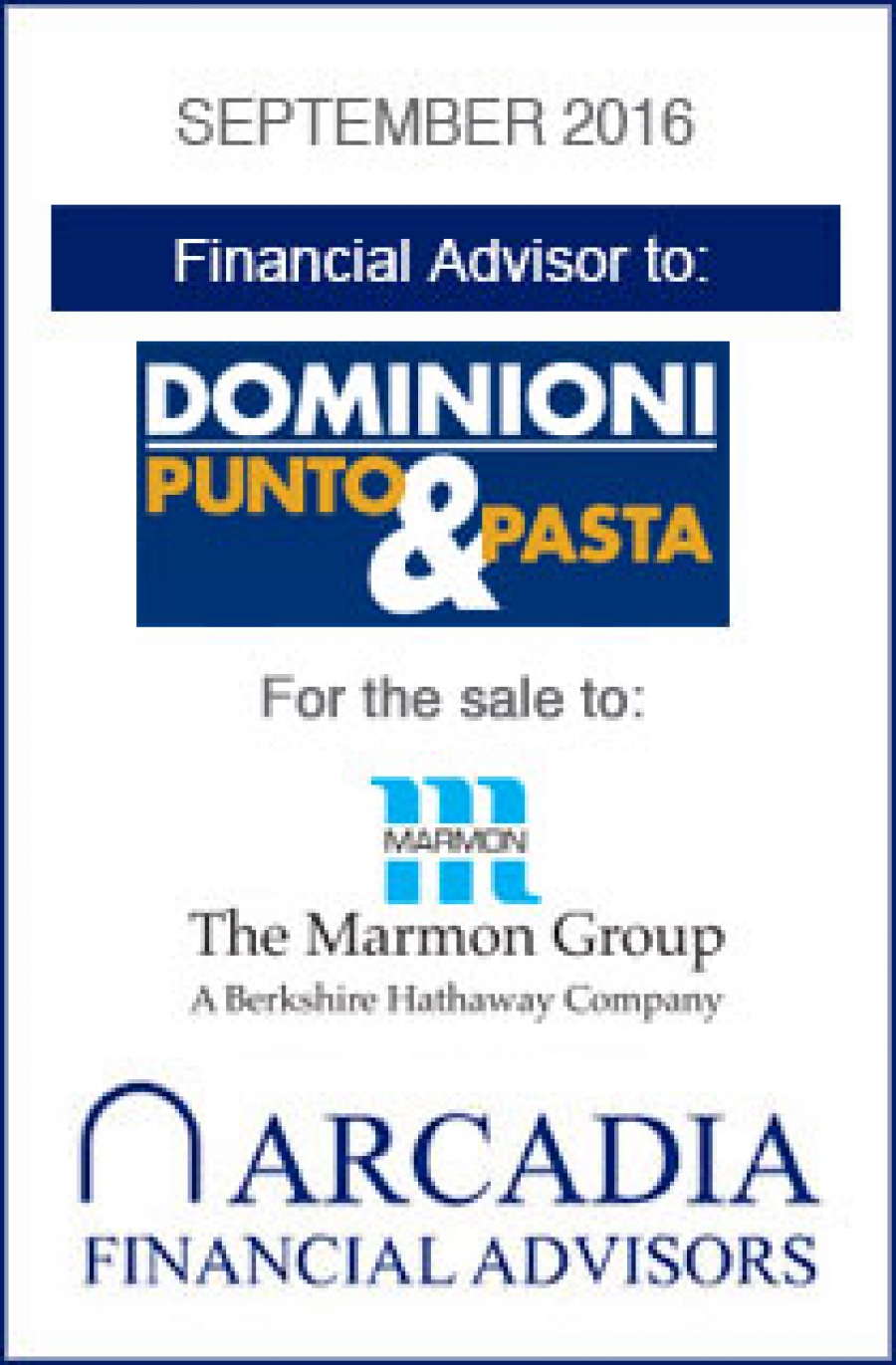 Transaction completed with Dominioni Punto&amp;Pasta